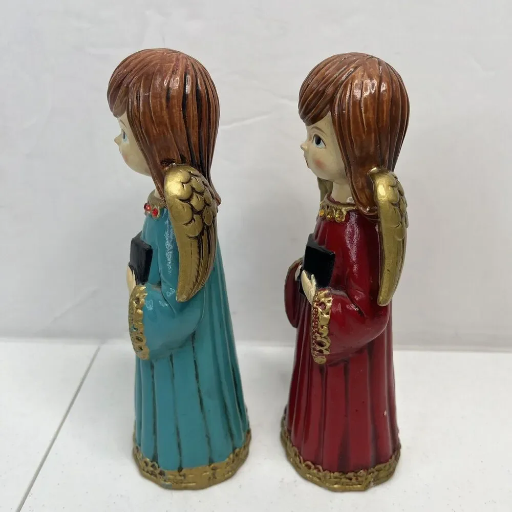 Ardco‎ Christmas Singing Choir Angels Japan Paper Mache Vintage Holiday Lot Of 2